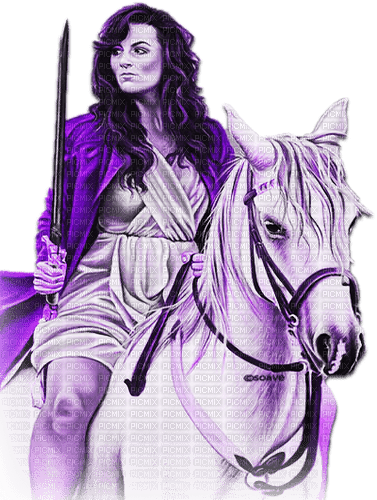 soave woman fantasy horse warrior purple - zadarmo png