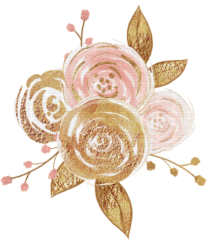 kikkapink gold pink roses - безплатен png
