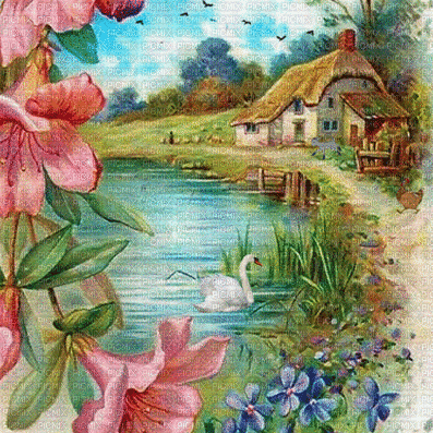 image animé paysage multicolore - Ingyenes animált GIF