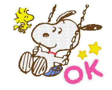 Snoopy ok - Бесплатни анимирани ГИФ