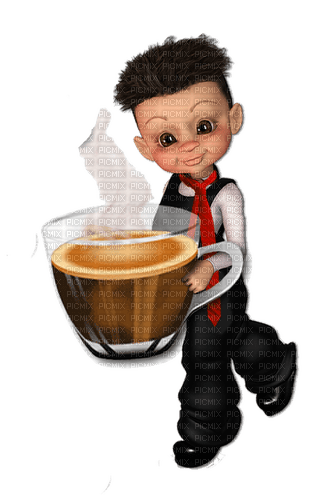 chłopczyk z kawą - bezmaksas png