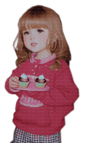 Girl and Cupcakes - nemokama png
