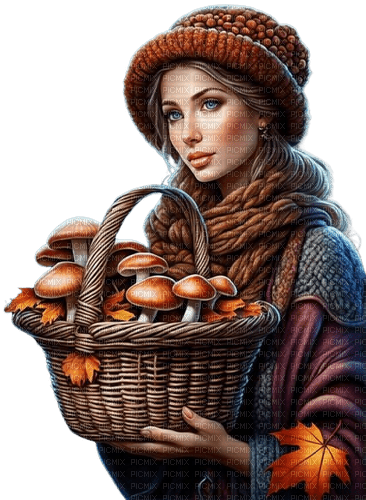 frau, woman, femme, herbst, autumn - png gratuito