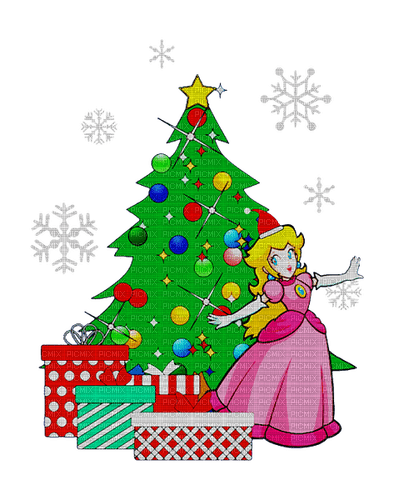 Peach Mario Christmas - Free PNG