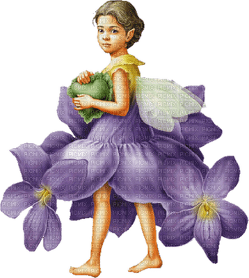 Kaz_Creations Child Fairy Flowers - Free PNG