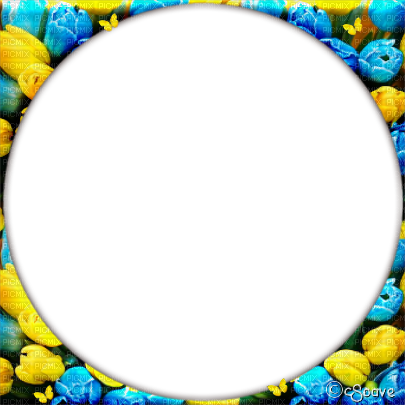 soave frame circle  flowers  spring tulips  blue - δωρεάν png