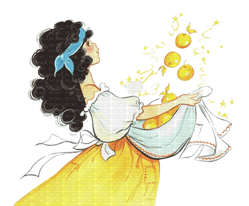 girl with oranges - PNG gratuit