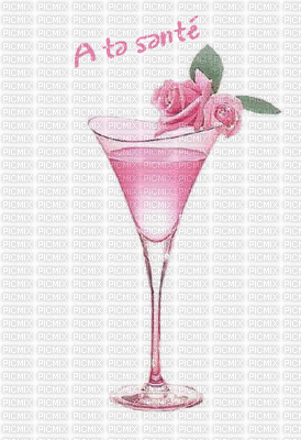 Verre et rose - Безплатен анимиран GIF