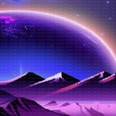Purple Fantasy Mountains - фрее пнг