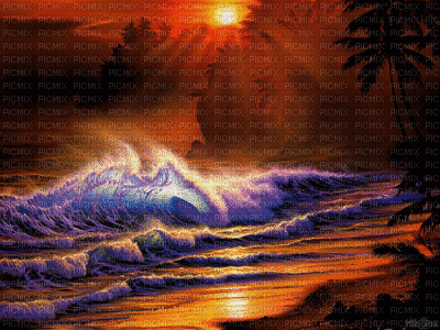 fond coucher de soleil - GIF animado grátis
