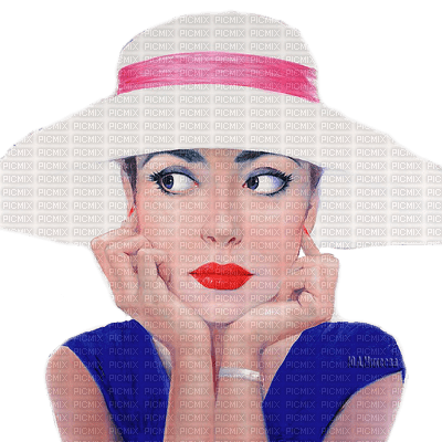 Y.A.M._Vintage retro Lady hat - 無料png