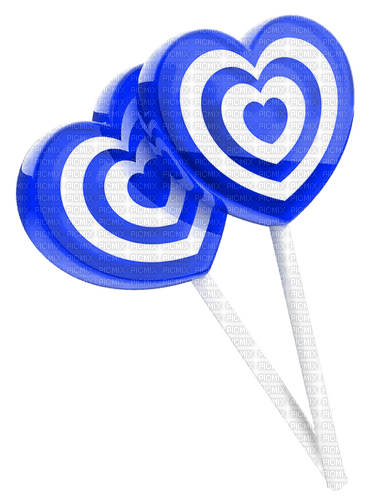 Lollipops.Hearts.White.Blue - Free PNG