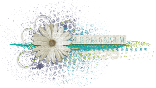Cluster Flower Stamp Ribbon Word Leaves - png gratis