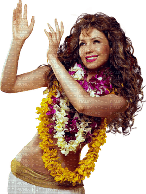 Woman  Hawaii Brown Yellow Violet White - Bogusia - PNG gratuit