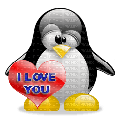 tux Pinguin love - Free PNG