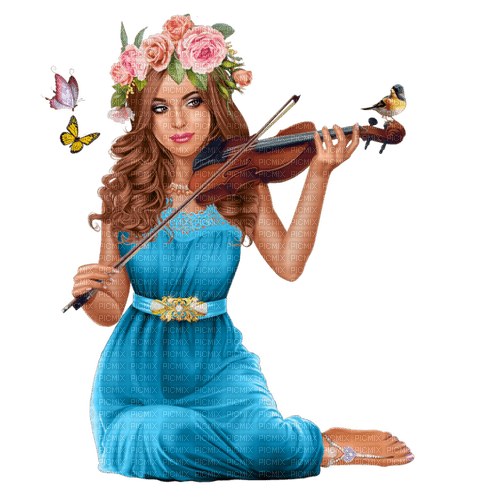 loly33 femme violon - ücretsiz png