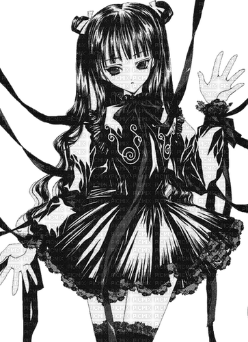 gothic anime girl - 免费PNG