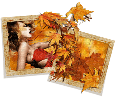 Kaz_Creations Deco Frame Autumn Woman Femme - png grátis