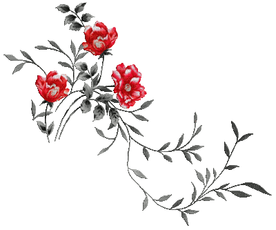 soave deco animated branch flowers black white - Free animated GIF