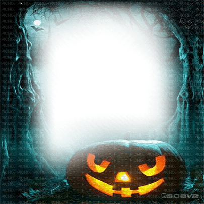 soave frame halloween pumpkin forest tree - фрее пнг