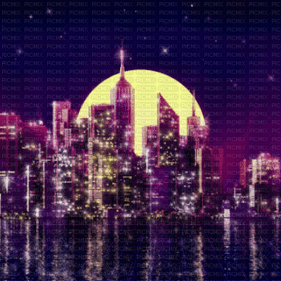 Purple Aesthetic City - Δωρεάν κινούμενο GIF
