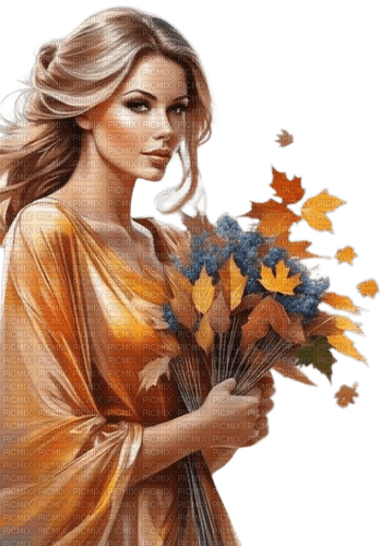 frau, woman, femme, herbst, autumn - png grátis