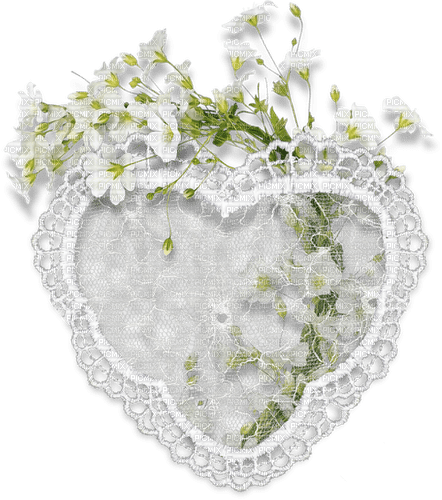 hjärta-blommor-heart and flowers-vit-white - 免费PNG