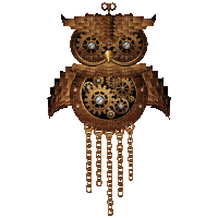 owl, steampunk (created with gimp) - Gratis animeret GIF