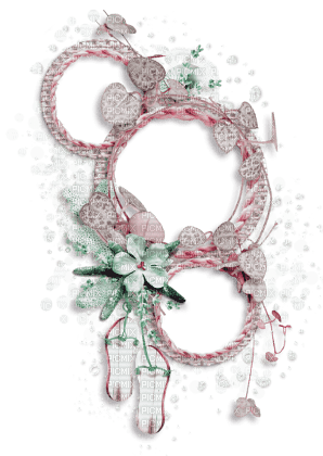 soave deco summer scrap flowers circle pink green - Free PNG