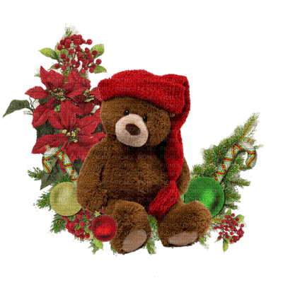 Noël.Christmas.Deco.coin.corner.Navidad.peluche.Teddy bear.Victoriabea - Free PNG