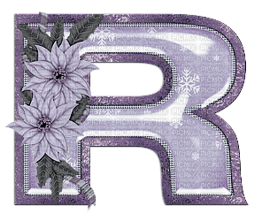 Kaz_Creations Alphabets Christmas Purple  Letter R - zadarmo png