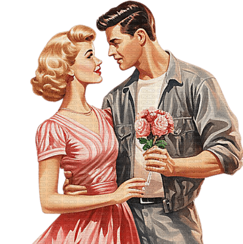 ♡§m3§♡ vintage old  flower pink couple - ilmainen png