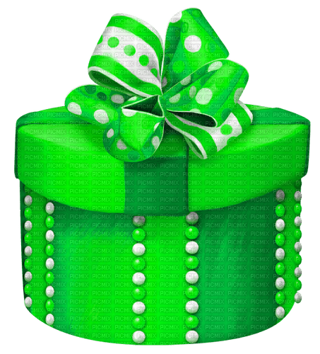Gift.Box.White.Green - png gratis