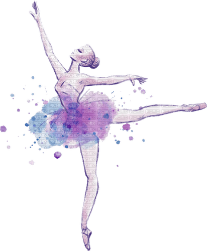 MMarcia Silhueta bailarina aquarela - png gratis