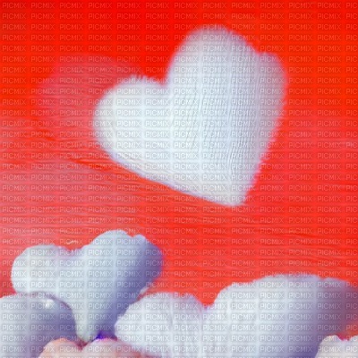 Red Sky with Heart Clouds - PNG gratuit