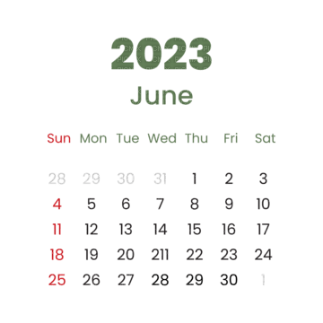 calendar june 2023 - png gratis