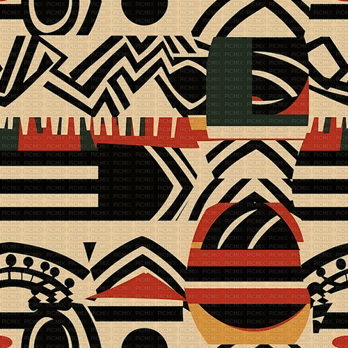 mme African pattern brown background - PNG gratuit