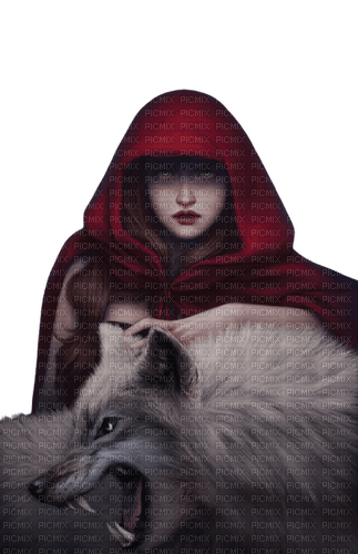 kikkapink woman wolf gothic dark - безплатен png