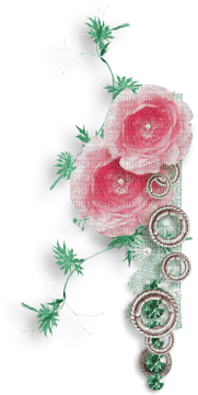 soave deco vintage scrap flowers border pink - 無料png