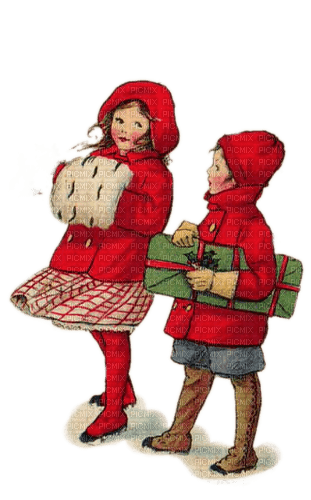 Winter, Kinder, Rot - zdarma png