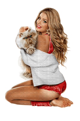 Kaz_Creations Woman Femme Colours Colour-Girls Cat Kitten - PNG gratuit