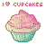 I ♥ cupcake - GIF animado grátis