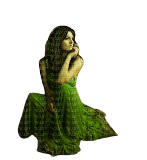 woman in green - darmowe png