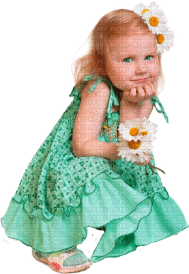 child daisy flowers fillette marguerite - Free PNG
