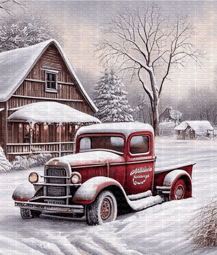 sm3 vintage red winter cold snow background - безплатен png