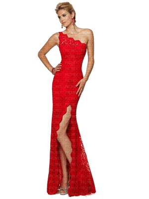femme robe rouge - png gratis