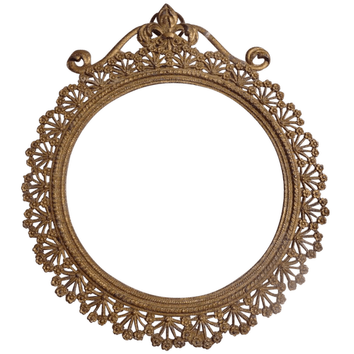 carved wood round frame - gratis png