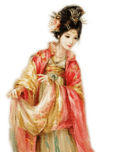 Rena traditionell China Woman Girl Frau pink - gratis png