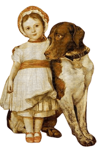 Child and dog - ingyenes png