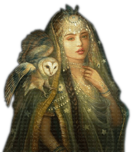 Rena Fantasy Girl Princess Owl Eule - Free PNG